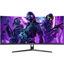 CRUA 30 Inch Curved Gaming Monitor, Ultra-Wide WFHD 2560×1080, 200Hz/144Hz, 0.5ms, 1500R VA Panel, 120% sRGB, AMD FreeSync, HDMI & DP
