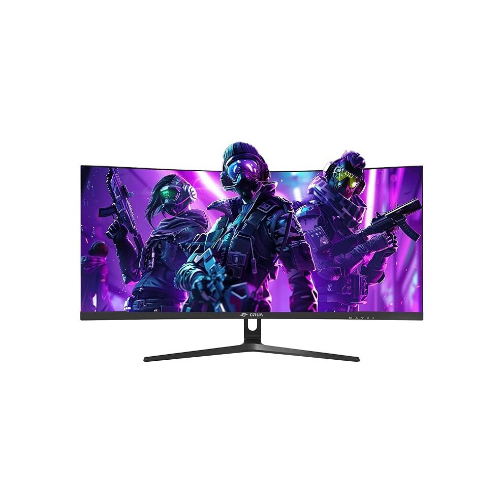 Crua 30 Inch Curved Gaming Monitor, Ultra-Wide Wfhd 2560Ã1080, 200Hz/144Hz, 0.5Ms, 1500R Va Panel, 120% Srgb, Amd Freesync, Hdmi & Dp 15092311