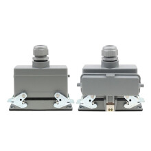 24 Pin Heavy Duty Connector with Cover, IP65 Waterproof Industrial Power Plug Socket 500V 16A