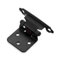 5 Pairs Semi Concealed Overlay Cabinet Hinges, Satin Nickel Self Closing Door Hinges with Mounting Hardware