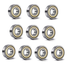 608 ZZ Ball Bearings(10PCS), Metal Double Shielded Miniature Deep Groove Skateboard Ball Bearings (8x22x7mm)