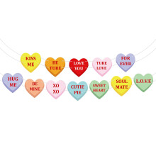 2 Pcs Valentine's Day Door Decorations Heart Banner Set 78x11 Inch Valentine Porch Signs for Home