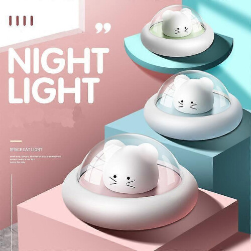 (Blue plug-in) LED Space Mouse Pat Night Light with Usb Charging 2