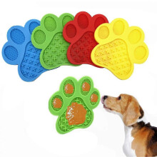 (Yellow) Dog Lick Pad Dog Lick Mat Treat Distributing Mat Slow Treat Distributing Mat