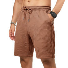 Mens Casual 7" Shorts Drawstring Elastic Waist Beach-Brown S