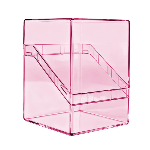 Practical Transparent Gaming Card Storage Box-Transparent pink