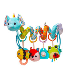 Plush Animal Rattle Teether Car Seat Stroller Hanging-elephant
