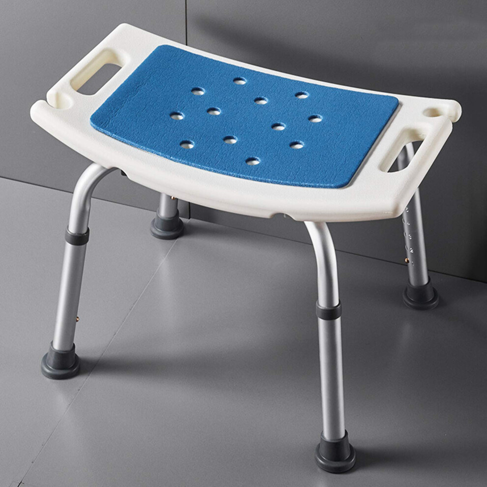 White Shower Chair For Elderly With Arms, Height Adjustable Nonslip Bathroom Stool For Seniors And Disabled,