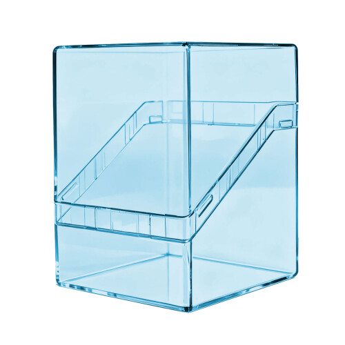 Large Capacity Acrylic Card Deck Container Box-transparent blue