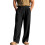 Men's Linen Button Straight Leg Pants, Drawstring-Black XL 1