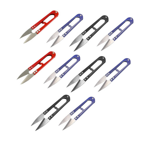 10pcs U Shape Embroidery Scissors Thread Snips for Sewing, Crafting and Needlework
