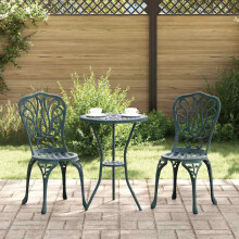 Berkfield Garden Bistro Set 3 pcs Green Aluminium