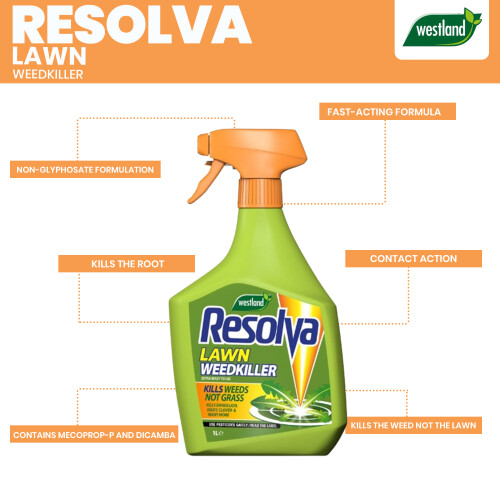 Westland Resolva Lawn Weedkiller Extra Ready to Use 1L 1