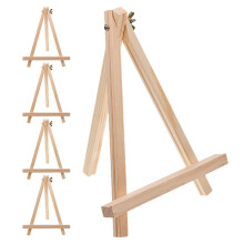 5pcs Small Wooden Tabletop Easel Stand with Adjustable Tilt Lock for Painting and Display 20x30cm