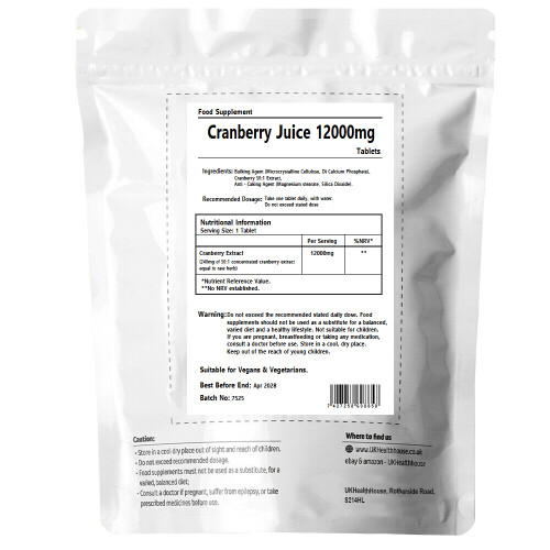 Cranberry Juice 12000mg - 30 Tablets - UTI Cystitis Urinary Bladder 1