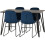 Seconique Marlow & Lukas Dining Set X4 Chairs  Blue Velvet 2