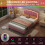 (4ft6, Velvet, Pink) Double Upholstered Bed with LED, Adjustable Shell Shape Headboard 5