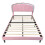 (4ft6, Velvet, Pink) Double Upholstered Bed with LED, Adjustable Shell Shape Headboard 8