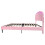 (4ft6, Velvet, Pink) Double Upholstered Bed with LED, Adjustable Shell Shape Headboard 9