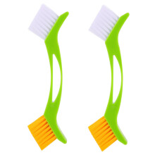 2Pcs Tile Grout Cleaning Brush Set with Ergonomic Handle Grip for Kitchen and Window Tracks
