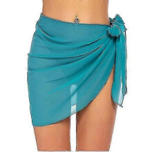 (Peacock blue, 208*50cm) Beach Wrap Sarong Swimsuit Cover Ups For Women Breathable Fast Drying Sarong Skirt
