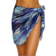 (sea blue, 208*50cm) Beach Wrap Sarong Swimsuit Cover Ups For Women Breathable Fast Drying Sarong Skirt