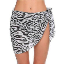 (Zebra pattern, 190*46cm) Beach Wrap Sarong Swimsuit Cover Ups For Women Breathable Fast Drying Sarong Skirt