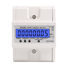 Compteur électrique triphasé rétroéclairé SINOTIMER, type rail, 5-100 A, 400 V (DDS024, boîtier blanc)