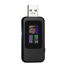 KWS-MX18 10 in 1 USB DC Tester Current 4-30V Voltage Meter Timing Ammeter Digital Meter(Black)