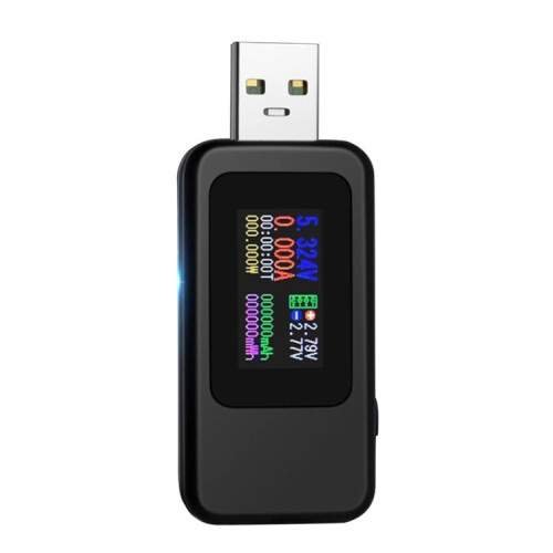 KWS-MX18 10 σε 1 USB DC Tester Ρεύμα 4-30V Τάση Χρονόμετρο Αμπερόμετρο Ψηφιακό Μετρητή (Μαύρο)
