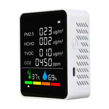 ZN-2COWT 6 in 1 PM2.5 infrapuna-anturi CO2 formaldehydi TVOC lämpötila-kosteusanturi (valkoinen)