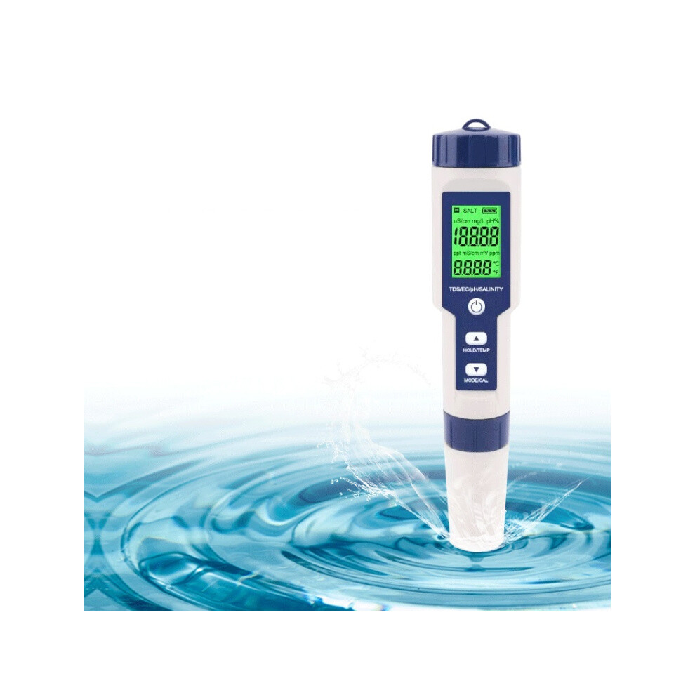 Ez-9909 Ph/Salinity/Temperature/Tds/Ec 5-In-1 Test Pen Multifunctional Water Quality Detector 6083684911019
