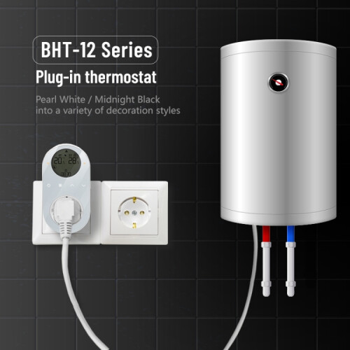 BHT12-C Socket-Type LCD Thermostat, without WiFi, European Standard (Blue) 2