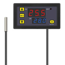 Termostato inteligente con pantalla digital y microprocesador de alta precisión. Estilo: Fuente de alimentación de 12 V (pantalla