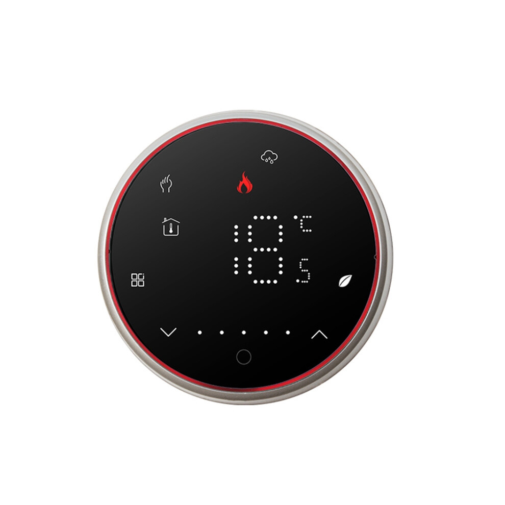 Bht-6001Gal 240V Ac 5A Smart Round Thermostat, Water Heating Led Thermostat, No Wifi (Black) 6083684911811