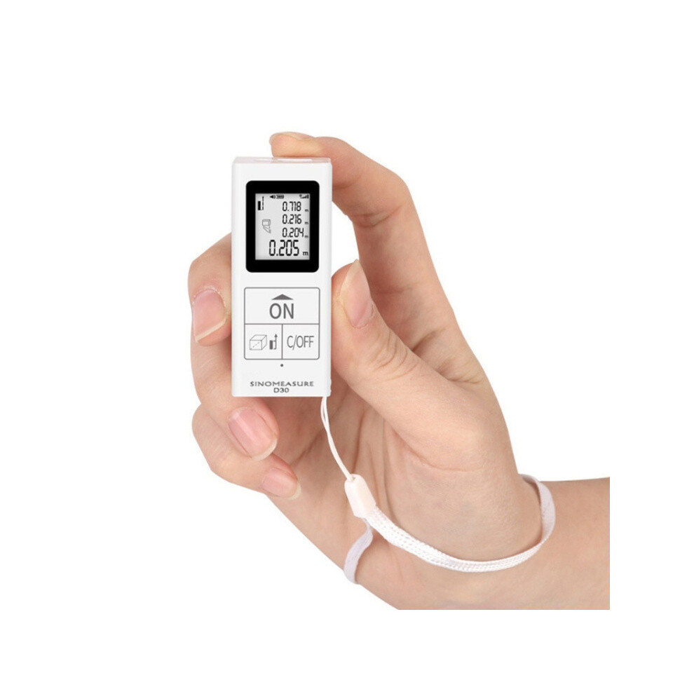 30M Mini Handheld Rechargeable Infrared Electronic Range Finder(White) 6083684910388