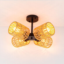 RV 12V Industrial Wall Sconce with Twine Braided Shade, Warm Ambient Lighting Camper Ceiling Fixture