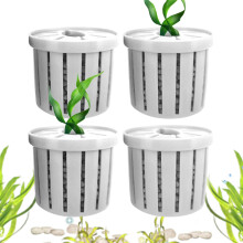 (White) Aquarium Plant Holder - Aquatic Plant Holder - Stable Porous Pot Planting Basket for Landscape Decoration Window Pond Co