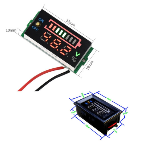229TY 6-30V Electric Car Lithium Battery Voltage Power Meter Display Switch 2