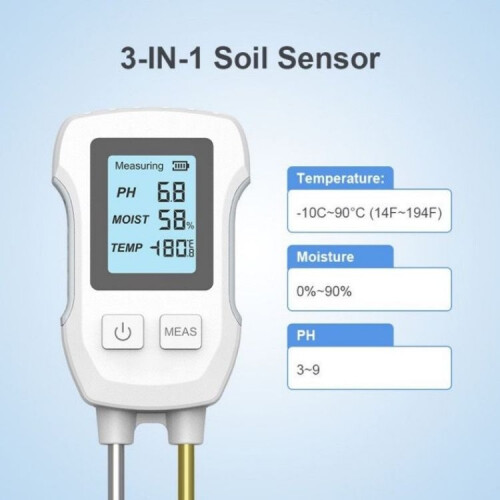3 in 1 Digital Display Soil Detector, Soil Moisture, Temperature, PH 2
