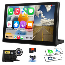 9 Inch Wireless CarPlay Android Auto Car Stereo with 4K Dual Dashcam, ADAS, Bluetooth and Voice Control