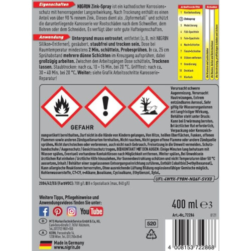 6x Zink-Spray je 400ml 2