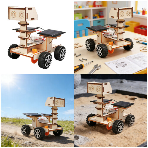 Solar Powered Moon Vehicle Education Science Project Kits Kids 1