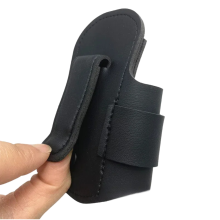 Stethoscope Hip Holder Waist Clip Elegant Leather Carrier for Nurses Doctors, Black