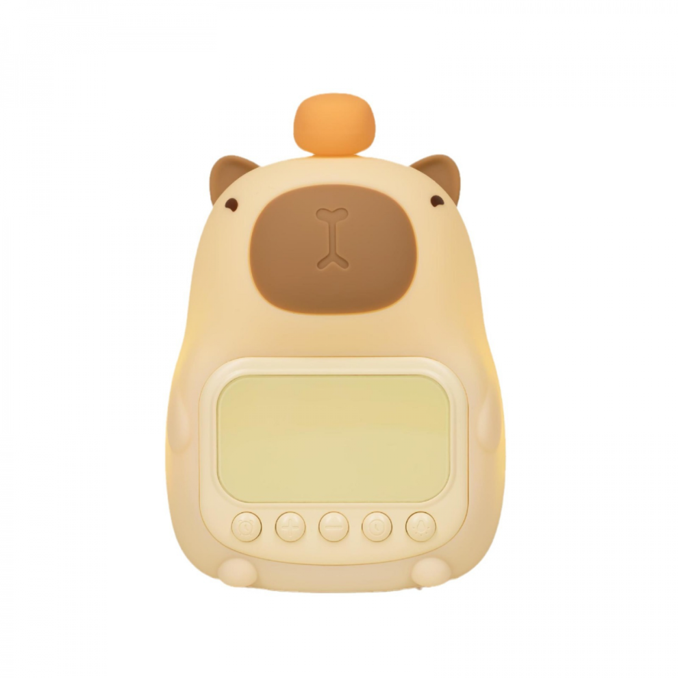 C20 Cute Cartoon Capybara Alarm Clock Dimmable Bedside Night For Kids Room Light