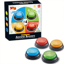 Paquete de 4 timbres para juegos de preguntas y respuestas, timbres para responder en el aula, timbres para juegos con luces y sonido,