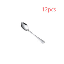 12-teiliges Set aus Edelstahl-Esslöffeln, Kaffeelöffeln, Servierlöffeln, Suppenlöffeln