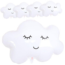 5pcs Cloud Foil Balloons Cheerful Reusable Party Decorations for Kids Birthday Photo Backdrop Decor
