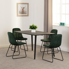 Marlow & Lukas Dining Set X4 Chairs Green Velvet