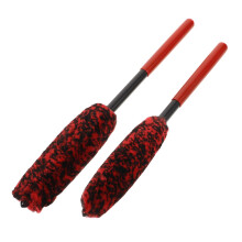 2pcs Car Wheel Cleaning Brush Set with Long Handle Reach, Bendable Head, Microfiber Tire and Rim Detailing Brushes